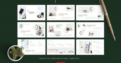 小清新简约风演示模板 Rapide – Creative Powerpoint Presentation Tem
