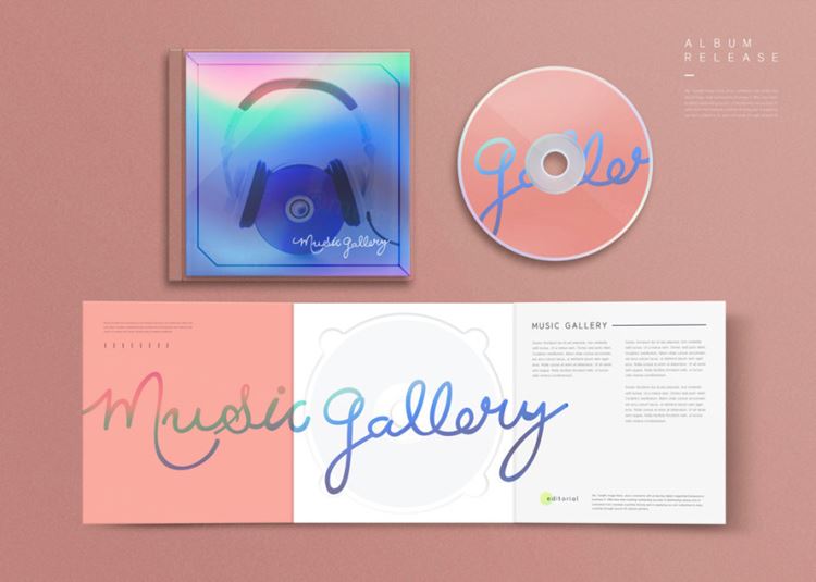 盒装光盘专辑流行音乐贴图样机模板