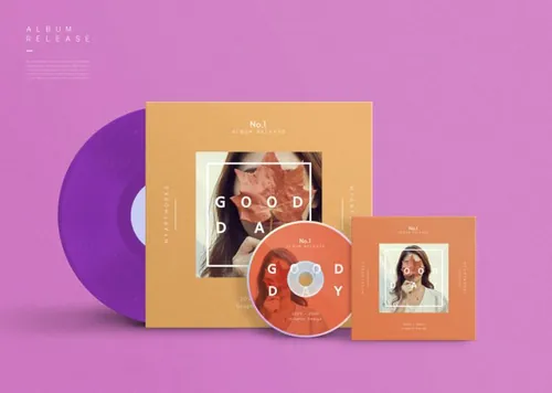 合脚唱片光盘包装智能贴图展示样机