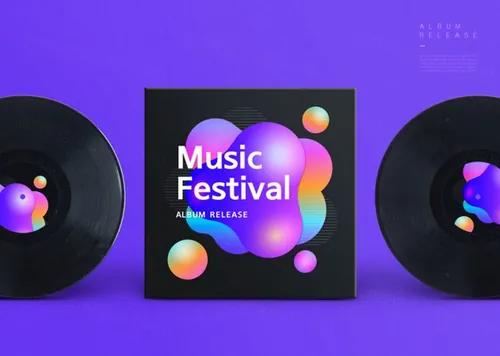 摇滚样机包装贴图黑胶唱片包装展示