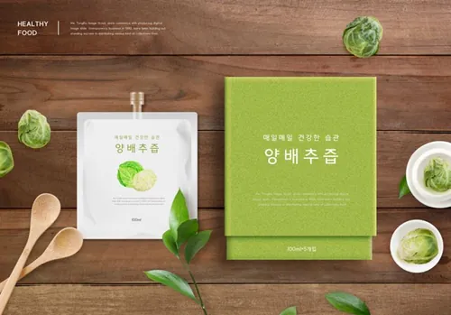 抹茶粉绿茶包装自立袋礼盒场景模拟提案样机