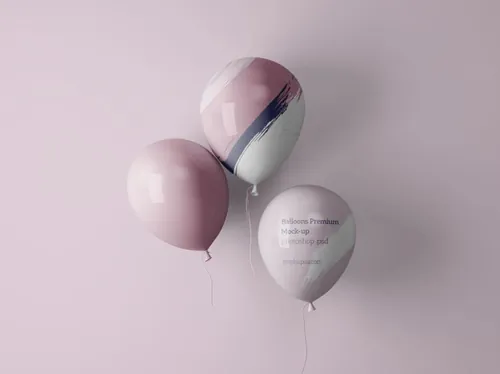 简单气球装饰元素PSD场景样机 Simple Balloons Mockup