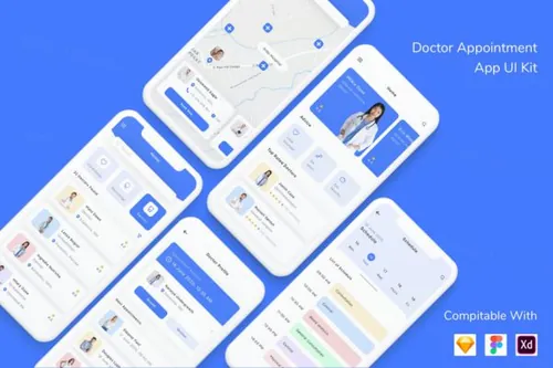 医生预约平台APP应用UI设计套件 Doctor Appointmen