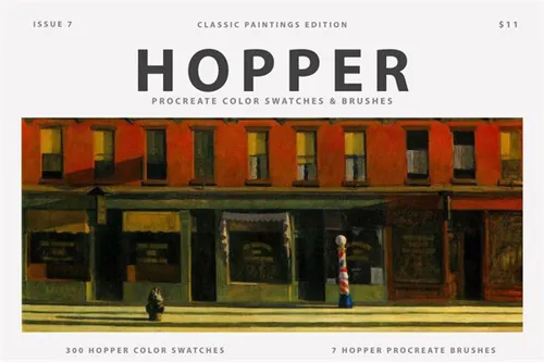 霍普世界名画插画家油画水彩画帆布笔刷 Hopper\'s Art Pro