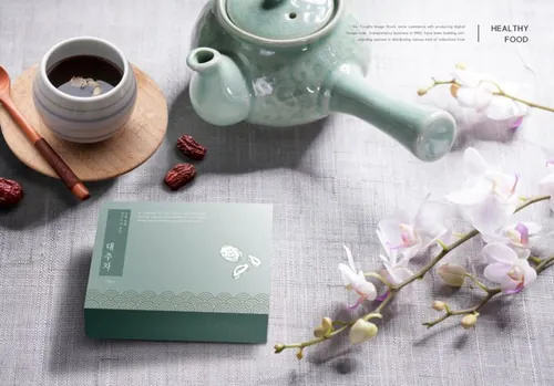 中式传统风格茶叶包装礼盒场景模拟展示