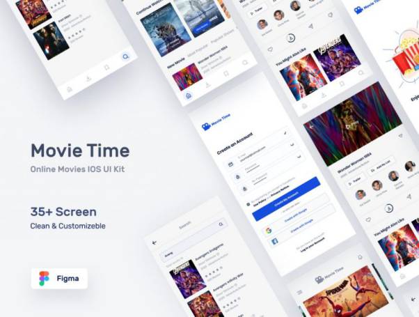 在线电影连续剧观看移动APP界面UI素材 Movie Time - M