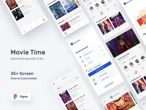 在线电影连续剧观看移动APP界面UI素材 Movie Time - M