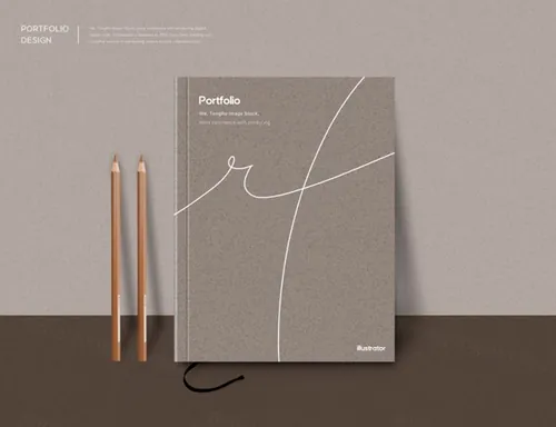 高端硬皮笔记本记事本纪念册智能样机