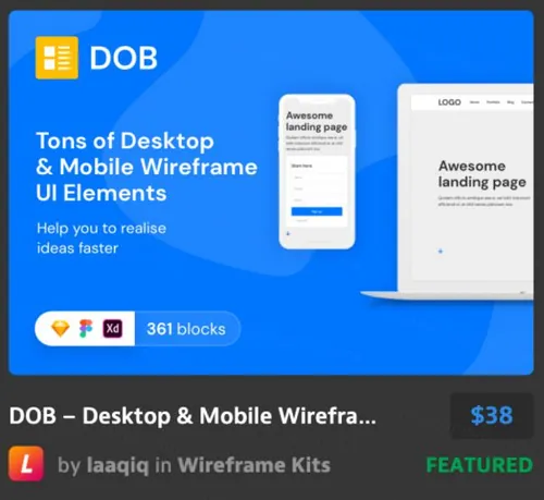 桌面和移动线框用户界面工具包 Mobile Wireframe UI