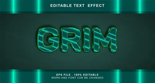 三维立体特效字体文本特效可编辑EPS矢量模板素材3d editable text style effect