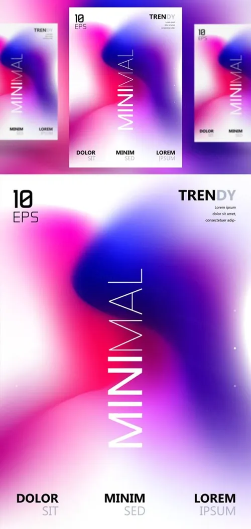 电音节夜店流行极简流体模糊渐变背景矢量海报 Fluid Blurred Gradient Background