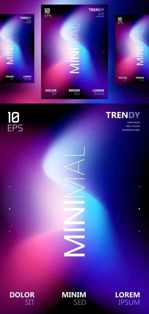 电音节夜店流行极简流体模糊渐变背景矢量海报 Fluid Blurred Gradient Background