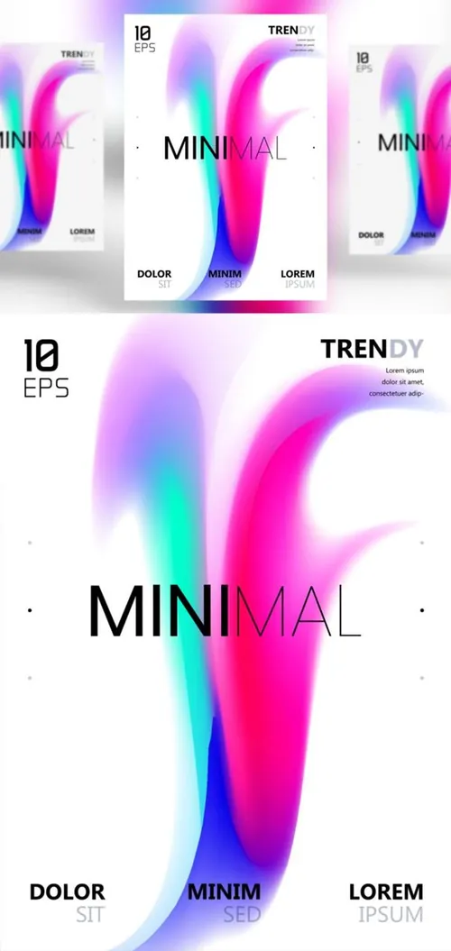 电音节夜店流行极简流体模糊渐变背景矢量海报 Fluid Blurred Gradient Background