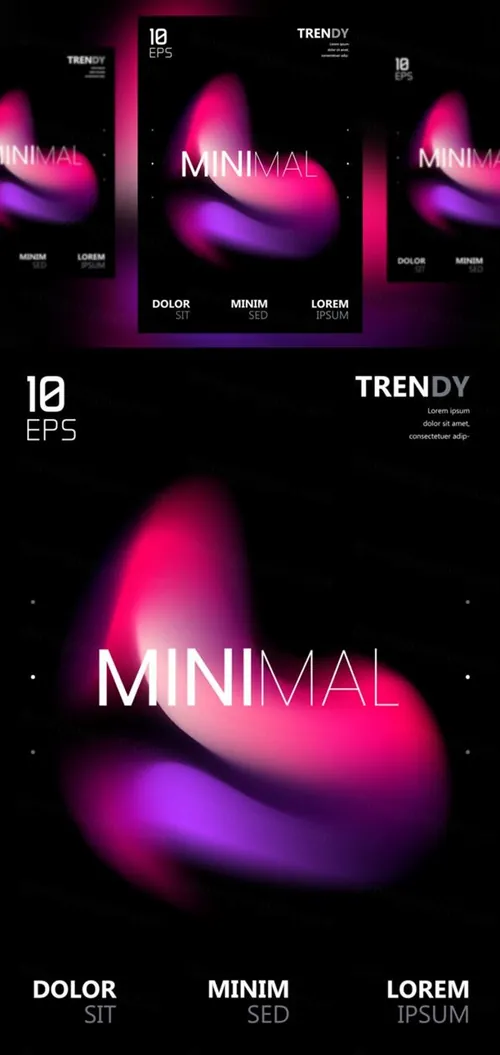 电音节夜店流行极简流体模糊渐变背景矢量海报 Fluid Blurred Gradient Background