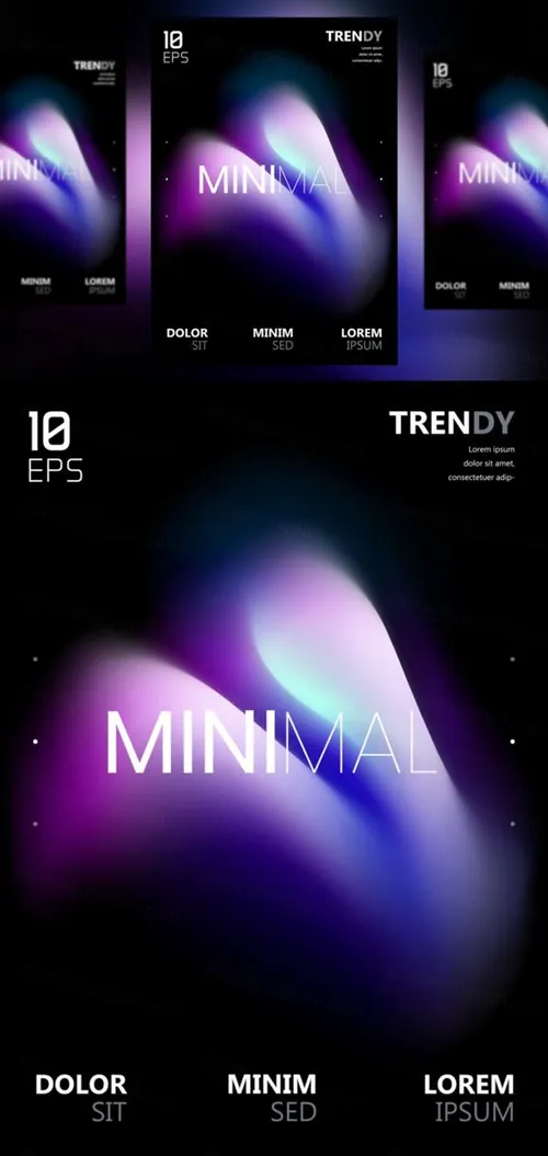 电音节夜店流行极简流体模糊渐变背景矢量海报 Fluid Blurred Gradient Background