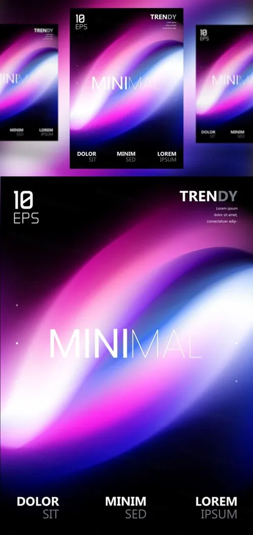 电音节夜店流行极简流体模糊渐变背景矢量海报 Fluid Blurred Gradient Background
