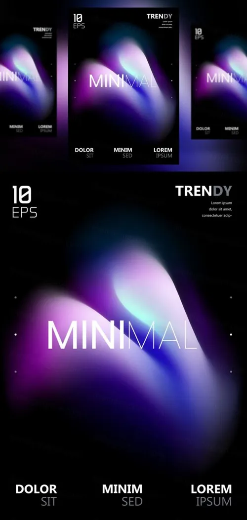 电音节夜店流行极简流体模糊渐变背景矢量海报 Fluid Blurred Gradient Background