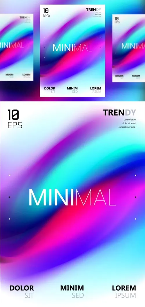电音节夜店流行极简流体模糊渐变背景矢量海报 Fluid Blurred Gradient Background