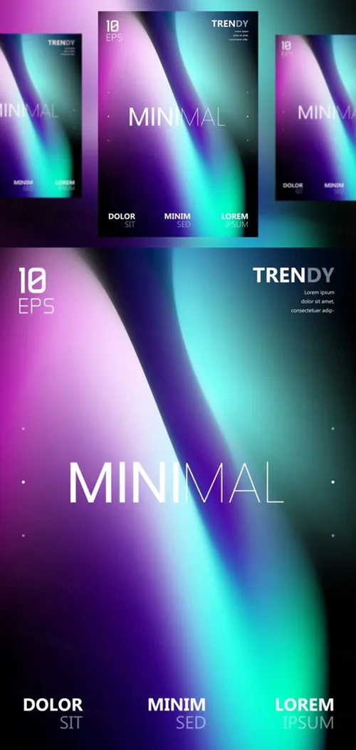 电音节夜店流行极简流体模糊渐变背景矢量海报 Fluid Blurred Gradient Background