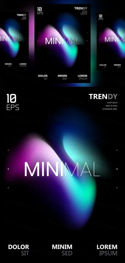 电音节夜店流行极简流体模糊渐变背景矢量海报 Fluid Blurred Gradient Background