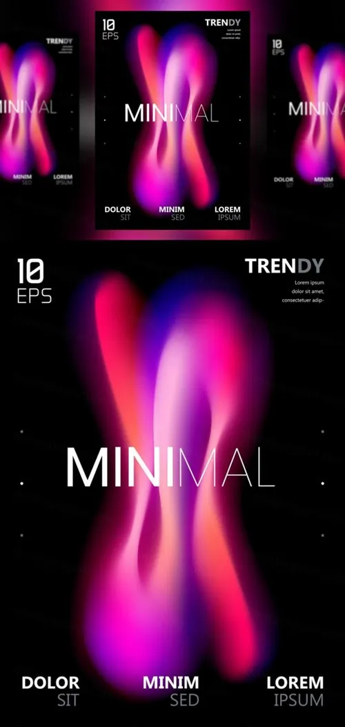 电音节夜店流行极简流体模糊渐变背景矢量海报 Fluid Blurred Gradient Background