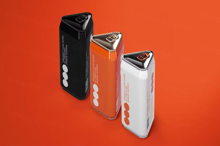 三角异形可乐啤酒饮料易拉罐包装品牌设计提案展示样机模板 Tr