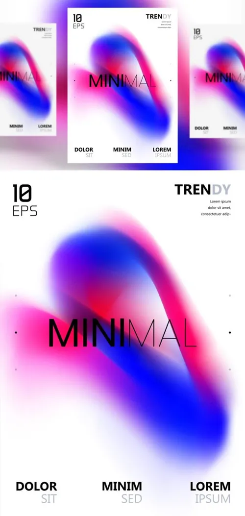 电音节夜店流行极简流体模糊渐变背景矢量海报 Fluid Blurred Gradient Background