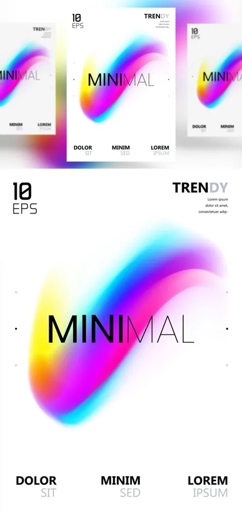 电音节夜店流行极简流体模糊渐变背景矢量海报 Fluid Blurred Gradient Background