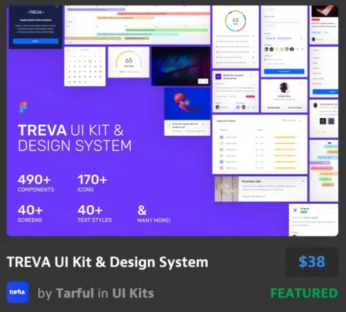 网站设计线框图元素设计素材TREVA UI Kit amp;amp;