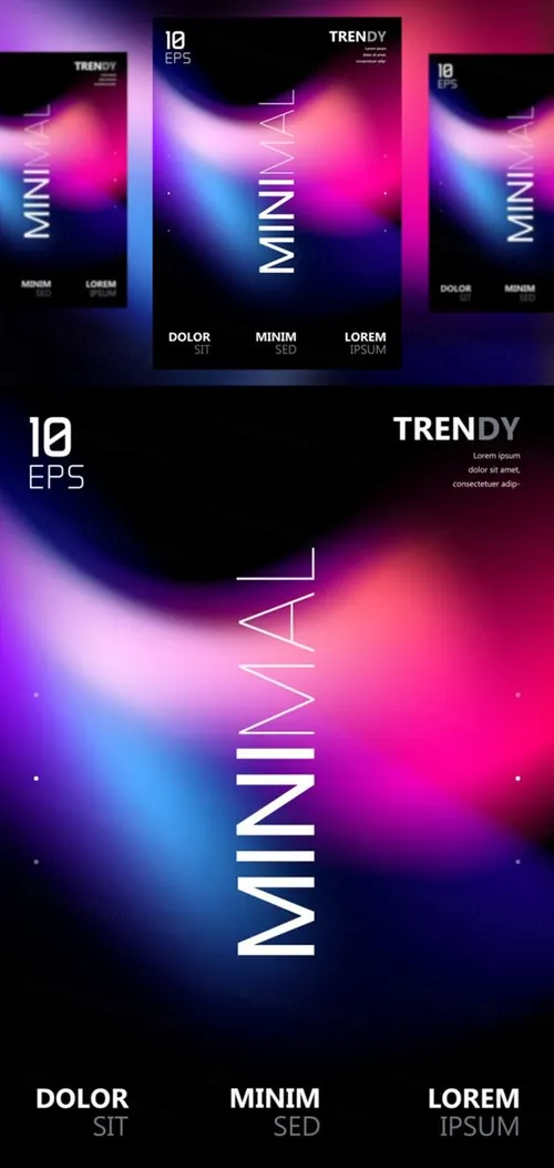 电音节夜店流行极简流体模糊渐变背景矢量海报 Fluid Blurred Gradient Background