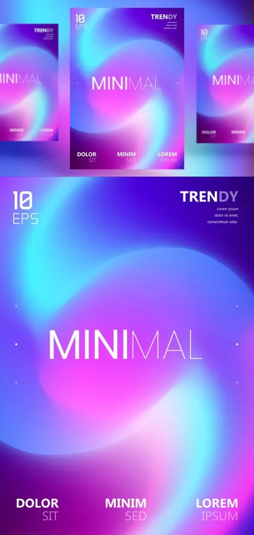 电音节夜店流行极简流体模糊渐变背景矢量海报 Fluid Blurred Gradient Background