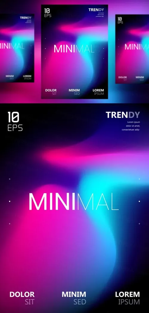 电音节夜店流行极简流体模糊渐变背景矢量海报 Fluid Blurred Gradient Background