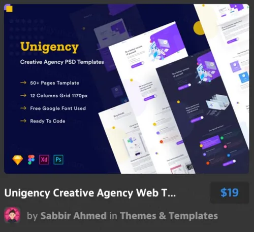 大学创意机构网站模板Creative Agency Web Templ