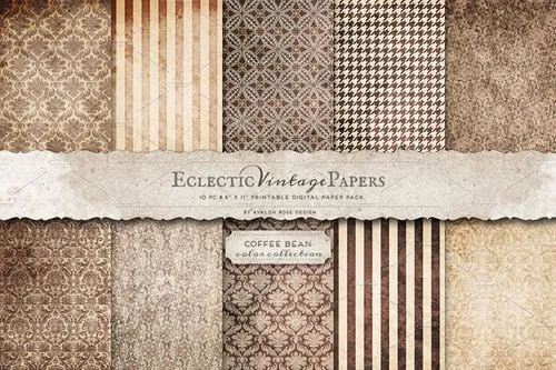 复古图案纹理无缝背景Printable Papers - Coffee Bean
