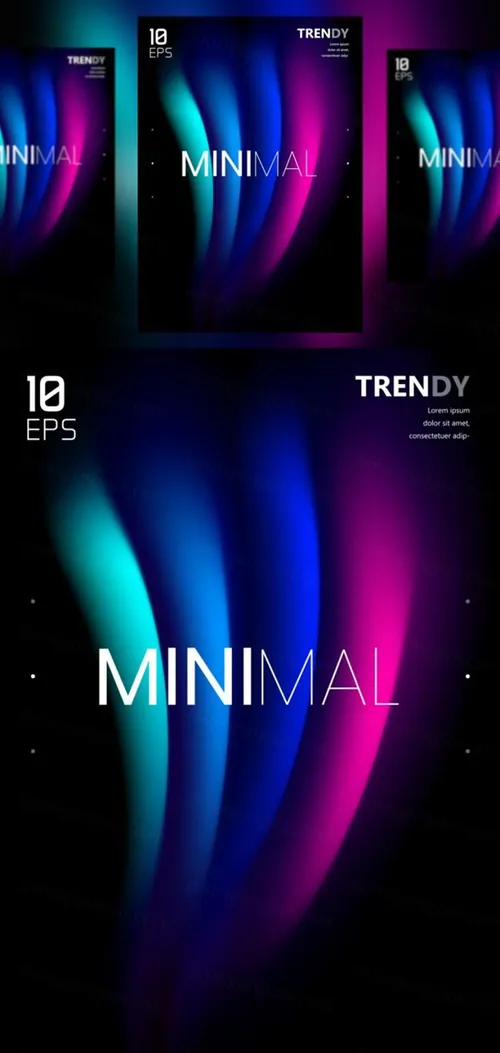 电音节夜店流行极简流体模糊渐变背景矢量海报 Fluid Blurred Gradient Background