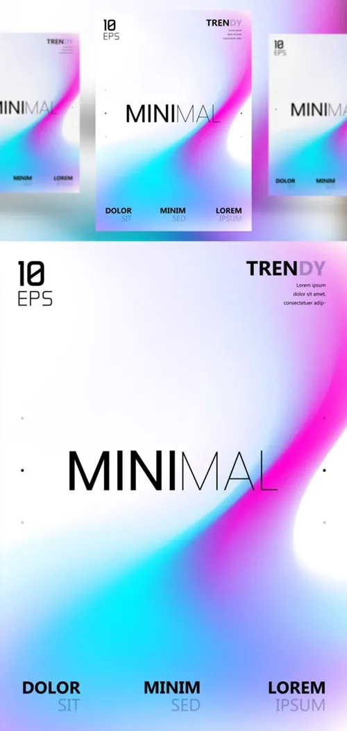 电音节夜店流行极简流体模糊渐变背景矢量海报 Fluid Blurred Gradient Background