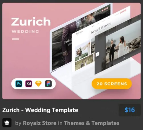 婚礼模板用户登录页界面Zurich  Wedding Template