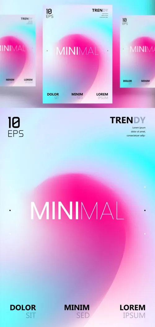 电音节夜店流行极简流体模糊渐变背景矢量海报 Fluid Blurred Gradient Background