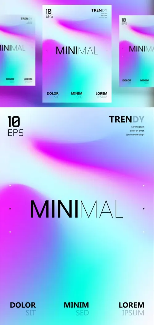 电音节夜店流行极简流体模糊渐变背景矢量海报 Fluid Blurred Gradient Background