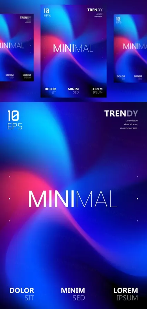 电音节夜店流行极简流体模糊渐变背景矢量海报 Fluid Blurred Gradient Background