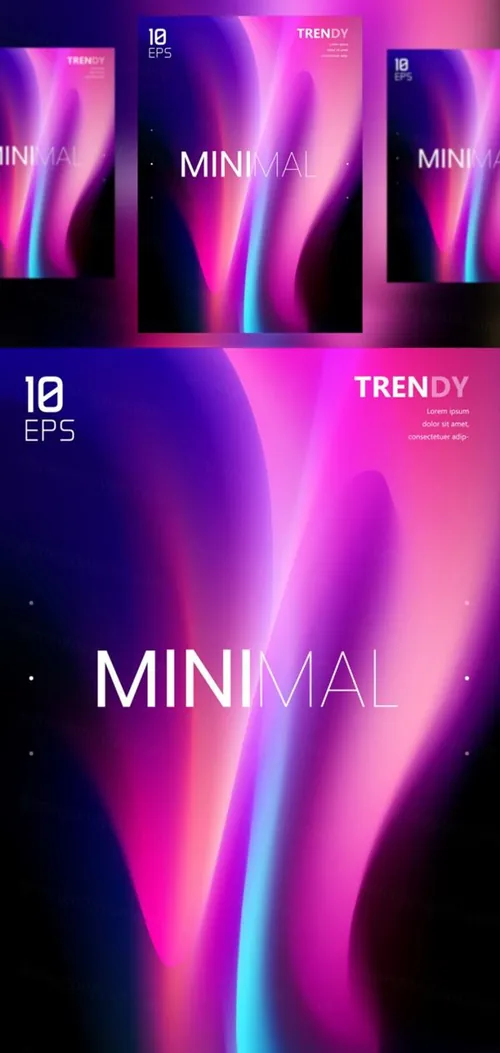 电音节夜店流行极简流体模糊渐变背景矢量海报 Fluid Blurred Gradient Background