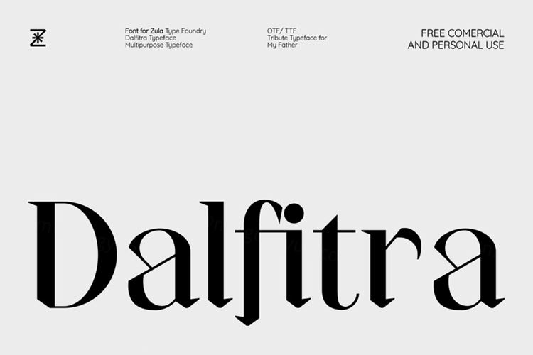 高质量品牌设计海报排版英文衬线字体 Dalfitra Typ