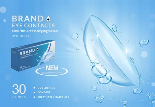 隐形眼镜Ai矢量广告海报 eye contacts