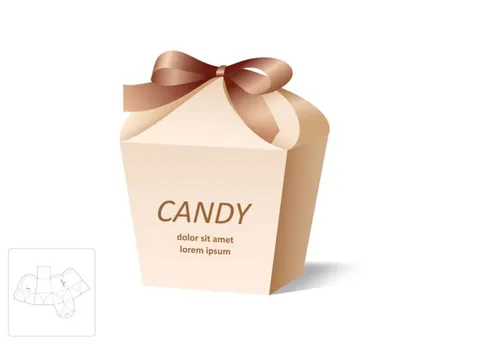 爆米花桶礼品盒模切图/刀模图EPS源文件