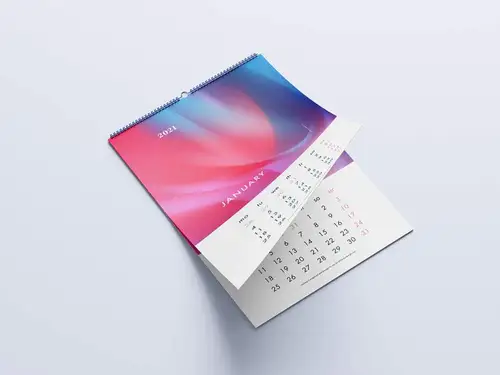 免费挂历日历设计提案样机PSD模板 Wall Calendar Mockup 样机模版
