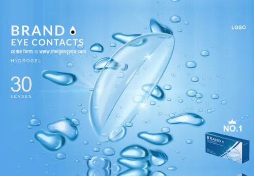 隐形眼镜Ai矢量广告海报 eye contacts