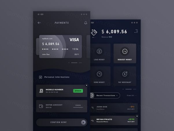支付和银行卡钱包管理界面 Payments  Wallet iOS A
