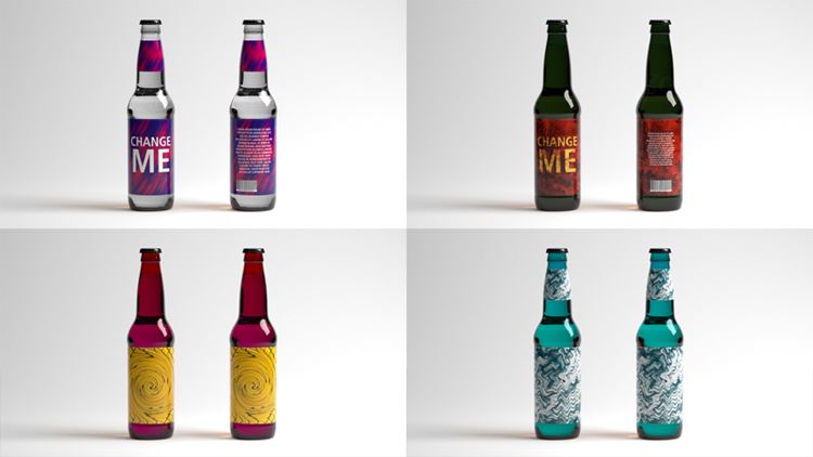 酒瓶包装贴图样机PSD模板Free Beer Bottle Mockup