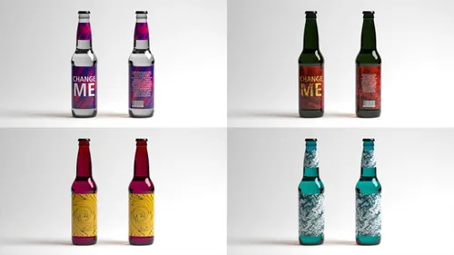 酒瓶包装贴图样机PSD模板Free Beer Bottle Mockup