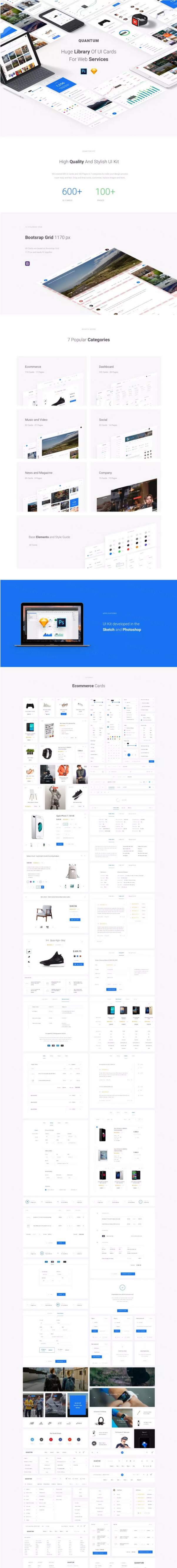 时尚定位的电商APP UI kits套装下载[PSD+Sketch]